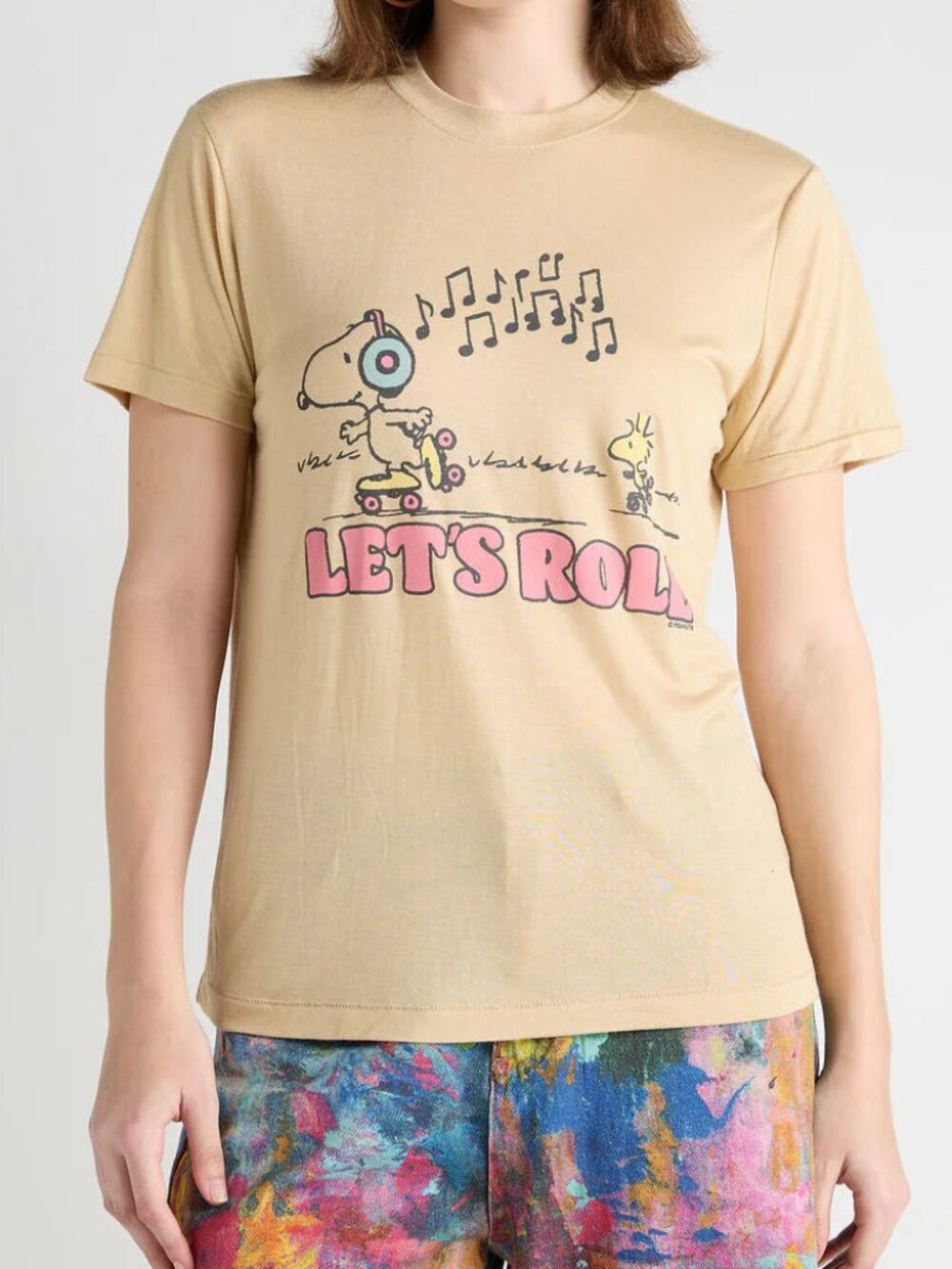 Junk Food Clothing Peanuts Snoopy Woodstock Let's Roll graphic Tshirt Medium